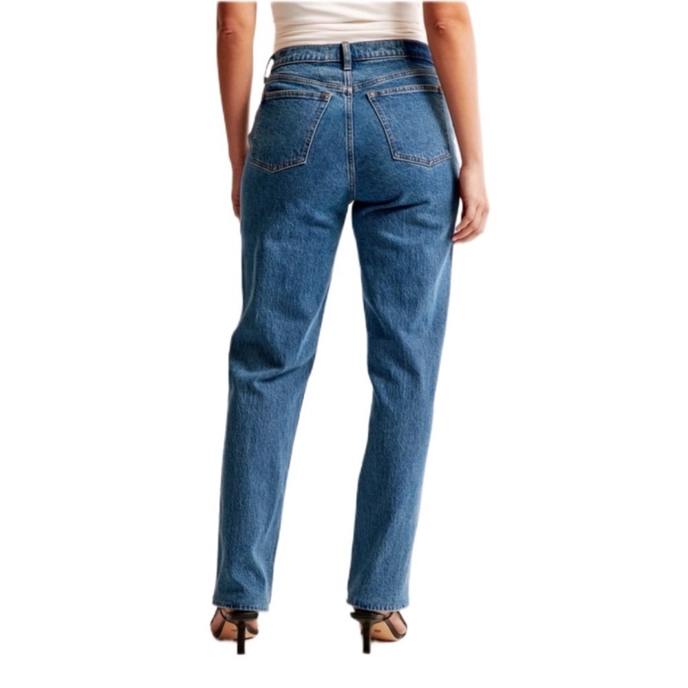 Abercrombie & Fitch The Straight Mid Rise Curve Love Denim Sz 28 extra long - Picture 4 of 14